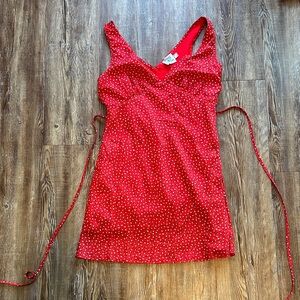 Princess Polly red print tie dress 6